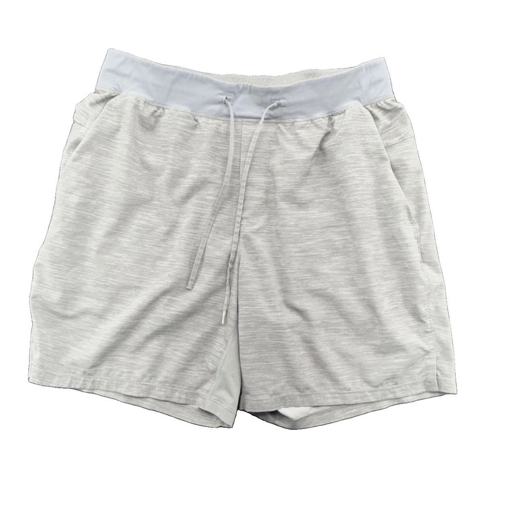 Lululemon Pace Breaker 7" Lined Athletic Shorts Mens M Gray Running Training
